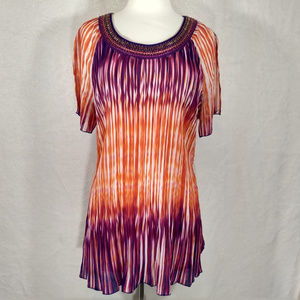 Catherine's orange and purple short sleeve